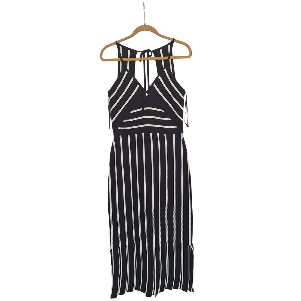 White House Black Market NWT Women's Size M  Black‎ White Stripe